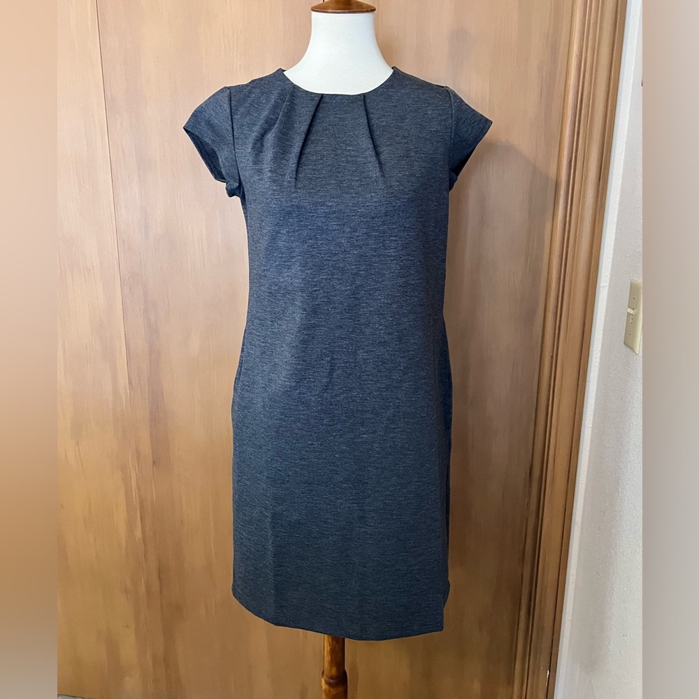 Lands’ End gray ponte knit dress, size 4